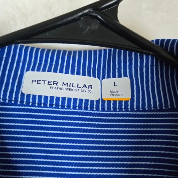 Peter Millar Featherweight Polo Short Sleeve Shirt Mens Large Moisture Wick 0843 - Picture 4 of 9